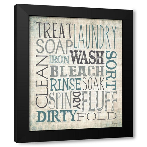 Laundry Art Black Modern Wood Framed Art Print by Louise, Gigi