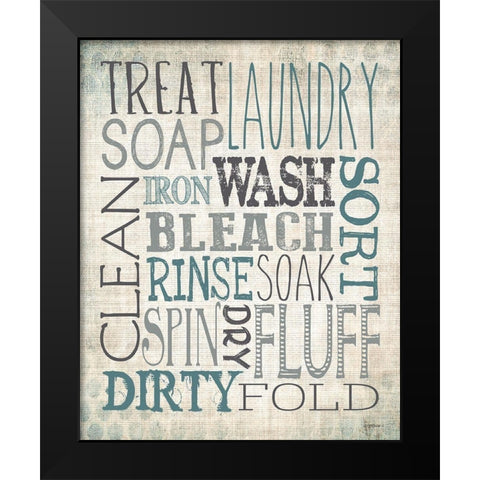 Laundry Art Black Modern Wood Framed Art Print by Louise, Gigi