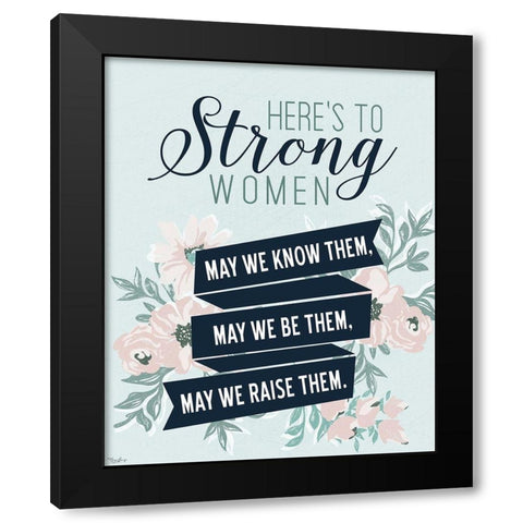 Strong Women Black Modern Wood Framed Art Print with Double Matting by Louise, Gigi