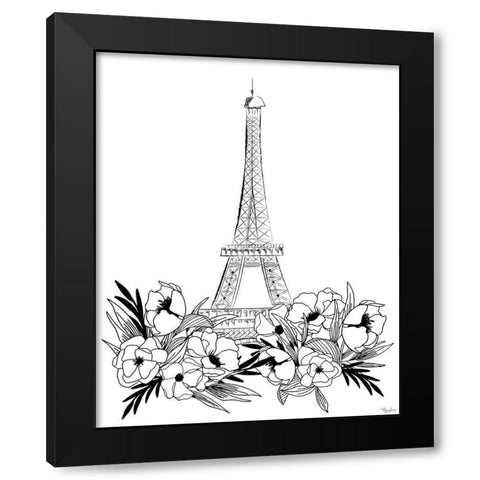 Eiffel Black White Black Modern Wood Framed Art Print by Louise, Gigi