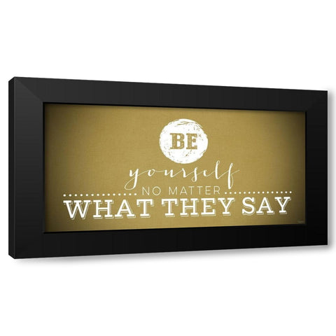 Yourself Yellow Black Modern Wood Framed Art Print by Louise, Gigi