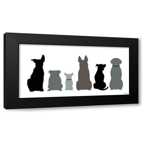 Dogs With Black Black Modern Wood Framed Art Print with Double Matting by Louise, Gigi