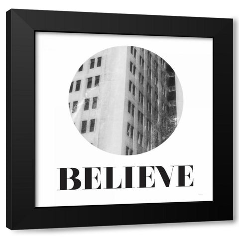 Believe Black Modern Wood Framed Art Print with Double Matting by Louise, Gigi