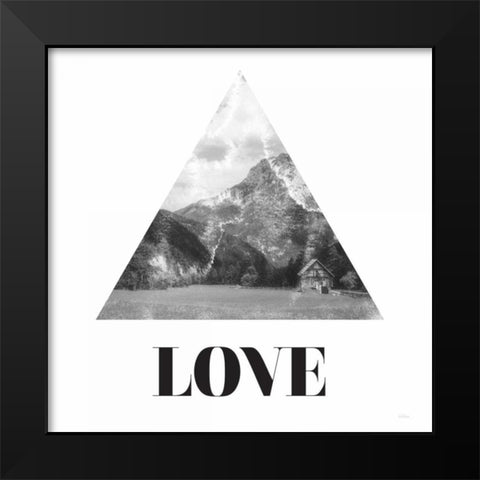 Love Black Modern Wood Framed Art Print by Louise, Gigi