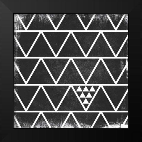 Black Pattern Black Modern Wood Framed Art Print by Louise, Gigi