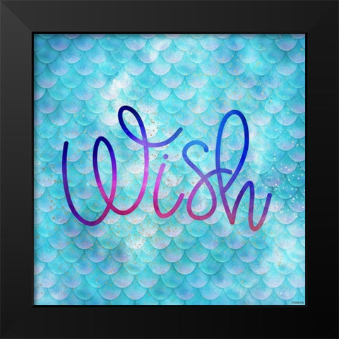 Wish Mermaid Black Modern Wood Framed Art Print by Louise, Gigi