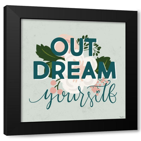 Out Dream Floral Black Modern Wood Framed Art Print with Double Matting by Louise, Gigi