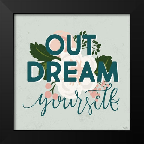 Out Dream Floral Black Modern Wood Framed Art Print by Louise, Gigi