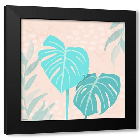 Tropical Leaves 3 Black Modern Wood Framed Art Print with Double Matting by Louise, Gigi