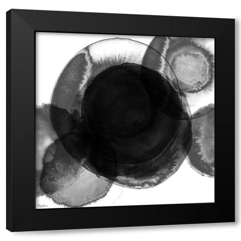Black Circle Abstract 1 Black Modern Wood Framed Art Print by Louise, Gigi