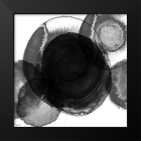 Black Circle Abstract 1 Black Modern Wood Framed Art Print by Louise, Gigi