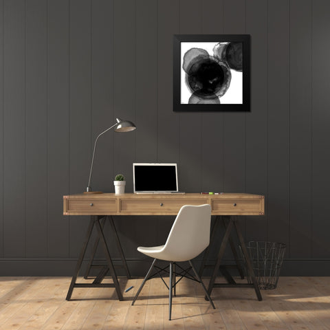 Black Circle Abstract 2 Black Modern Wood Framed Art Print by Louise, Gigi