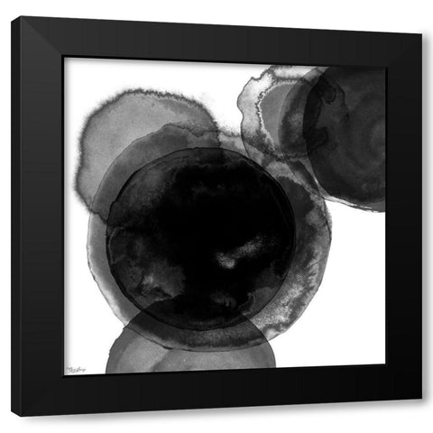 Black Circle Abstract 2 Black Modern Wood Framed Art Print by Louise, Gigi