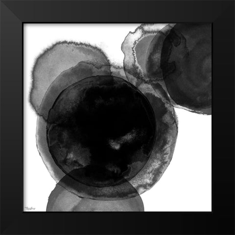 Black Circle Abstract 2 Black Modern Wood Framed Art Print by Louise, Gigi
