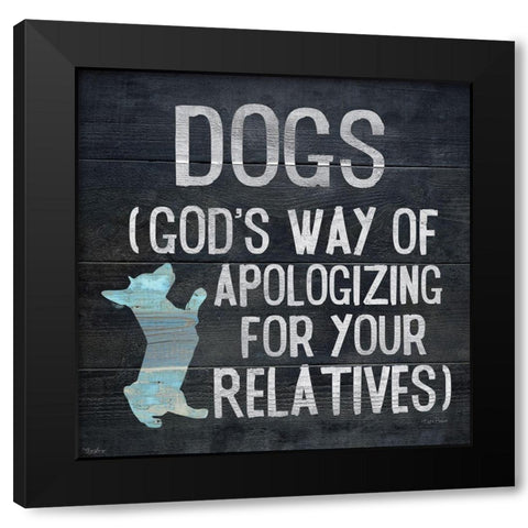 Dog Relatives Black Modern Wood Framed Art Print with Double Matting by Louise, Gigi