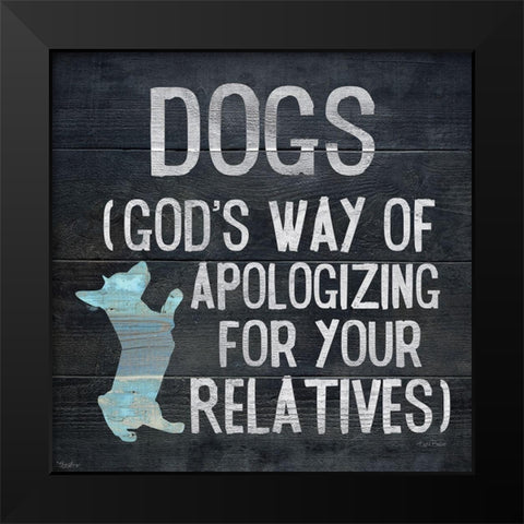 Dog Relatives Black Modern Wood Framed Art Print by Louise, Gigi