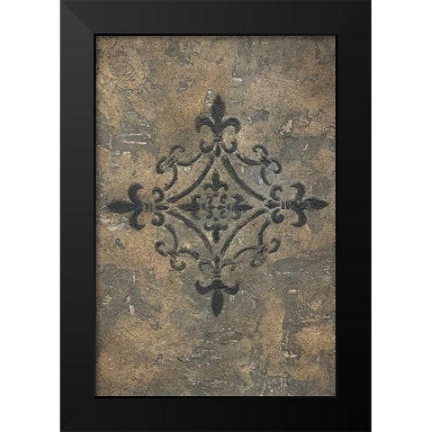 Fleur de Lis Medallion Black Modern Wood Framed Art Print by Emery, Kristin