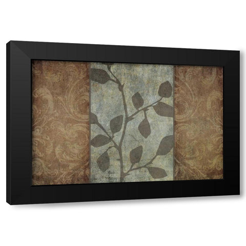 Rustic Leaves II Black Modern Wood Framed Art Print with Double Matting by Emery, Kristin