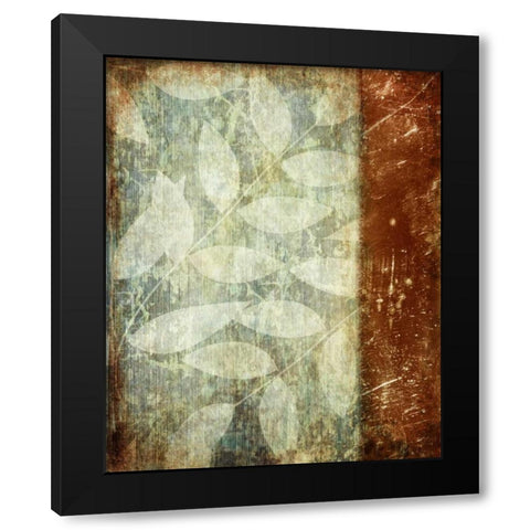 Rustic Leaves Black Modern Wood Framed Art Print with Double Matting by Emery, Kristin