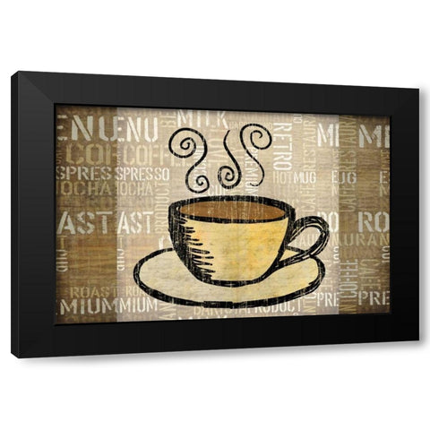 Coffee Mat 1 Black Modern Wood Framed Art Print by Emery, Kristin