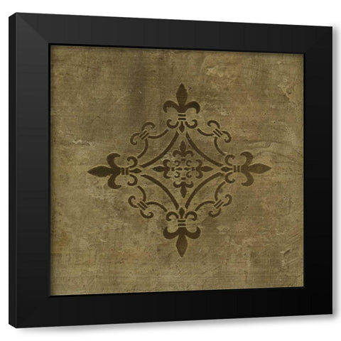 Fleur de Lis Medallion Black Modern Wood Framed Art Print by Emery, Kristin