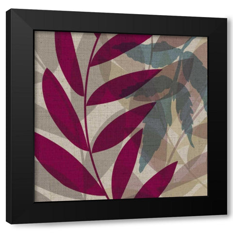 Purple and Green Leaves I Black Modern Wood Framed Art Print with Double Matting by Emery, Kristin