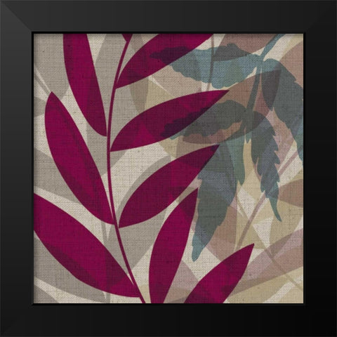 Purple and Green Leaves I Black Modern Wood Framed Art Print by Emery, Kristin