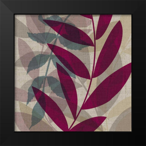 Purple and Green Leaves II Black Modern Wood Framed Art Print by Emery, Kristin