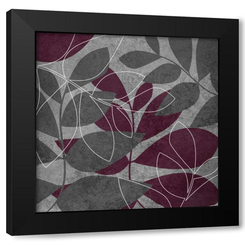 Gray and Purple Leaves I Black Modern Wood Framed Art Print by Emery, Kristin