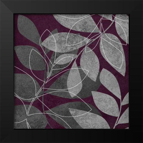 Gray and Purple Leaves II Black Modern Wood Framed Art Print by Emery, Kristin