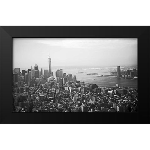A Fly Over The City 1 Black Modern Wood Framed Art Print by Colberg, Lisa