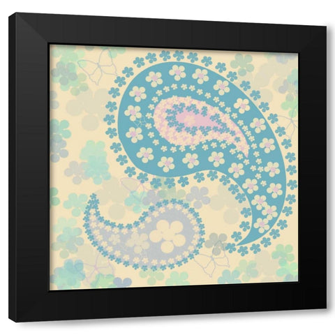 Pastel Paisley 1 Black Modern Wood Framed Art Print with Double Matting by Rossi, Lorraine
