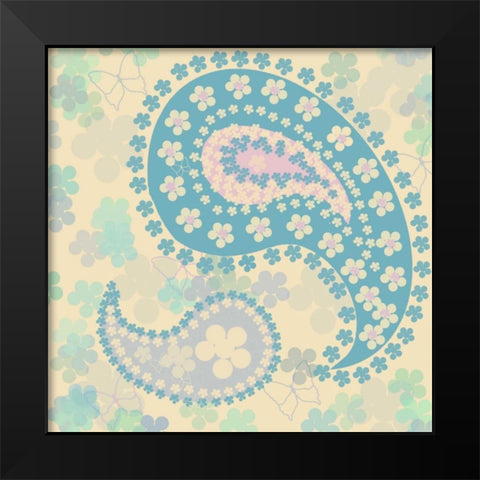 Pastel Paisley 1 Black Modern Wood Framed Art Print by Rossi, Lorraine