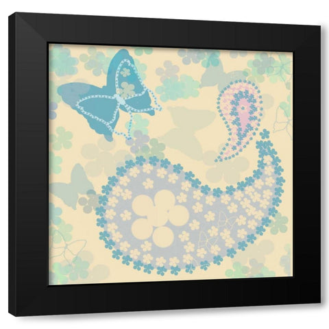 Pastel Paisley 2 Black Modern Wood Framed Art Print with Double Matting by Rossi, Lorraine