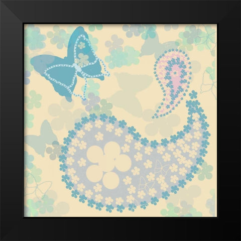 Pastel Paisley 2 Black Modern Wood Framed Art Print by Rossi, Lorraine