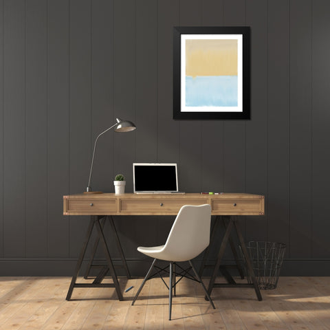 Abstract Blue And Yellow Black Modern Wood Framed Art Print by Straatsma, Leah