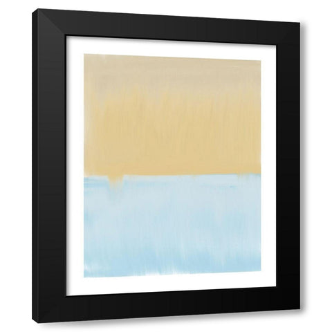 Abstract Blue And Yellow Black Modern Wood Framed Art Print by Straatsma, Leah