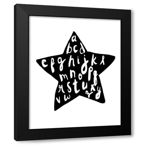 Alphabet star Black Modern Wood Framed Art Print by Straatsma, Leah