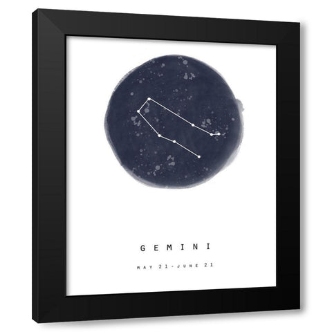 Gemini Black Modern Wood Framed Art Print by Straatsma, Leah