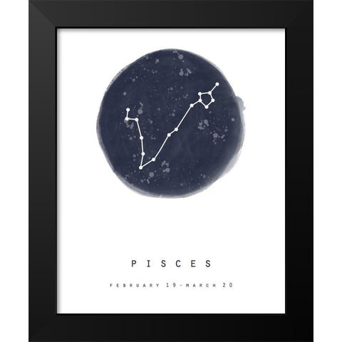 Pisces Black Modern Wood Framed Art Print by Straatsma, Leah