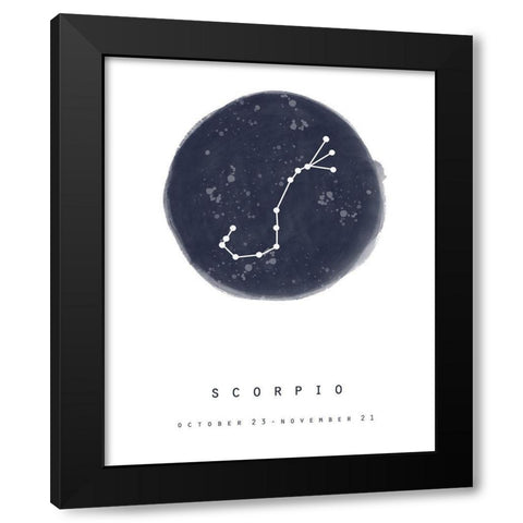 Scorpio Black Modern Wood Framed Art Print with Double Matting by Straatsma, Leah