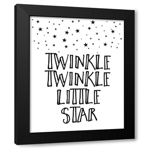 Twinkle Twinkle Little Star Black Modern Wood Framed Art Print with Double Matting by Straatsma, Leah