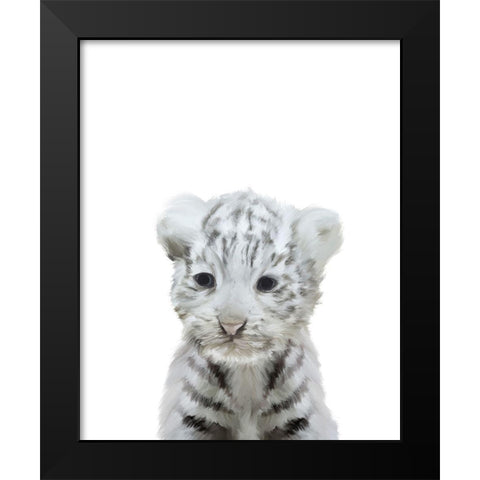 White Tiger Black Modern Wood Framed Art Print by Straatsma, Leah