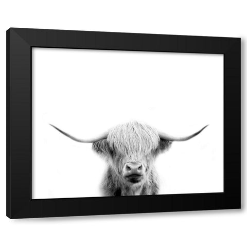 Scottish Cow Black Modern Wood Framed Art Print by Straatsma, Leah