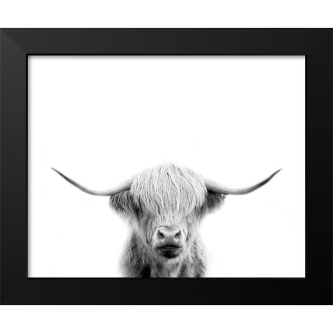 Scottish Cow Black Modern Wood Framed Art Print by Straatsma, Leah