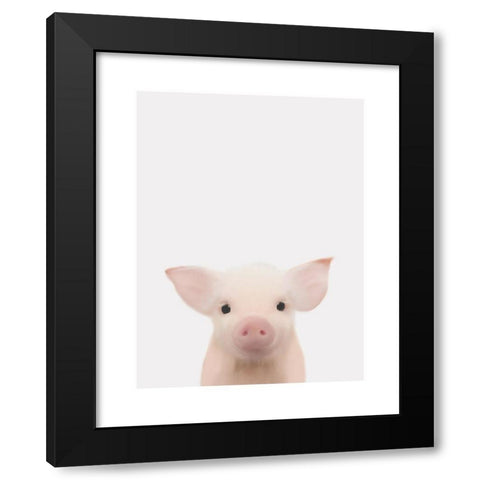 Piglet Gray Black Modern Wood Framed Art Print with Double Matting by Straatsma, Leah