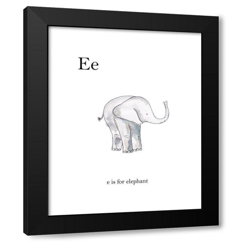 Ee Is For Elephant Black Modern Wood Framed Art Print with Double Matting by Straatsma, Leah