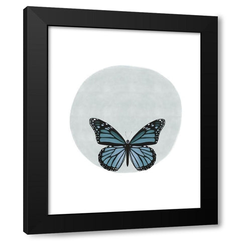 Butterfly Circle Black Modern Wood Framed Art Print by Straatsma, Leah