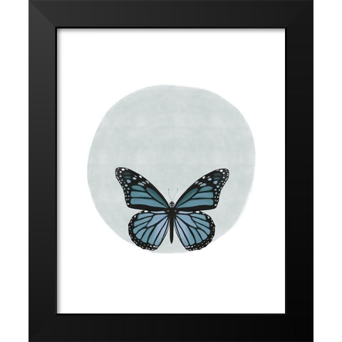 Butterfly Circle Black Modern Wood Framed Art Print by Straatsma, Leah