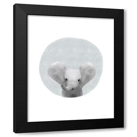 Circle Elephant Black Modern Wood Framed Art Print by Straatsma, Leah